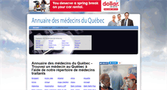 Desktop Screenshot of annuairedesmedecinsduquebec.ca